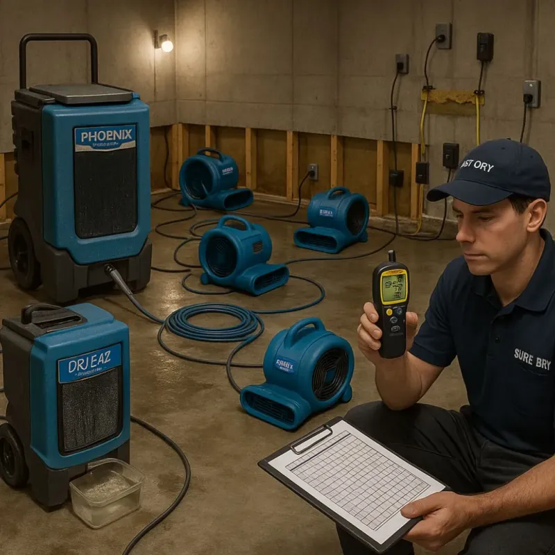 Structural Drying and Dehumidification process in Greentree, NJ